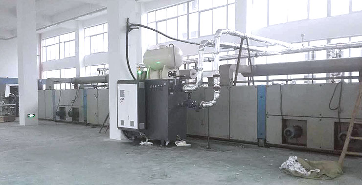 大型热风拉幅定型干燥机采用导热油加热器控温